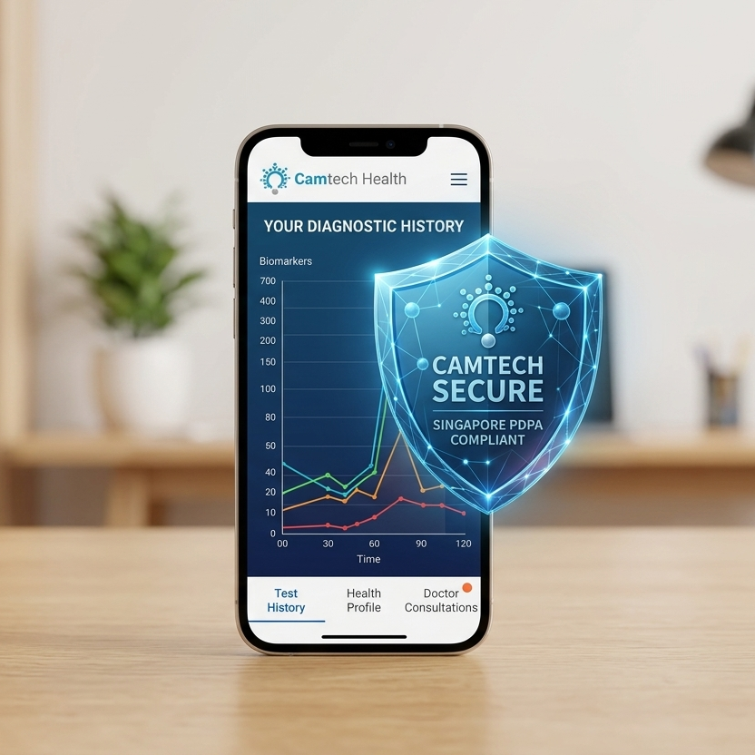 Digital health data protection icon representing PDPA compliance.