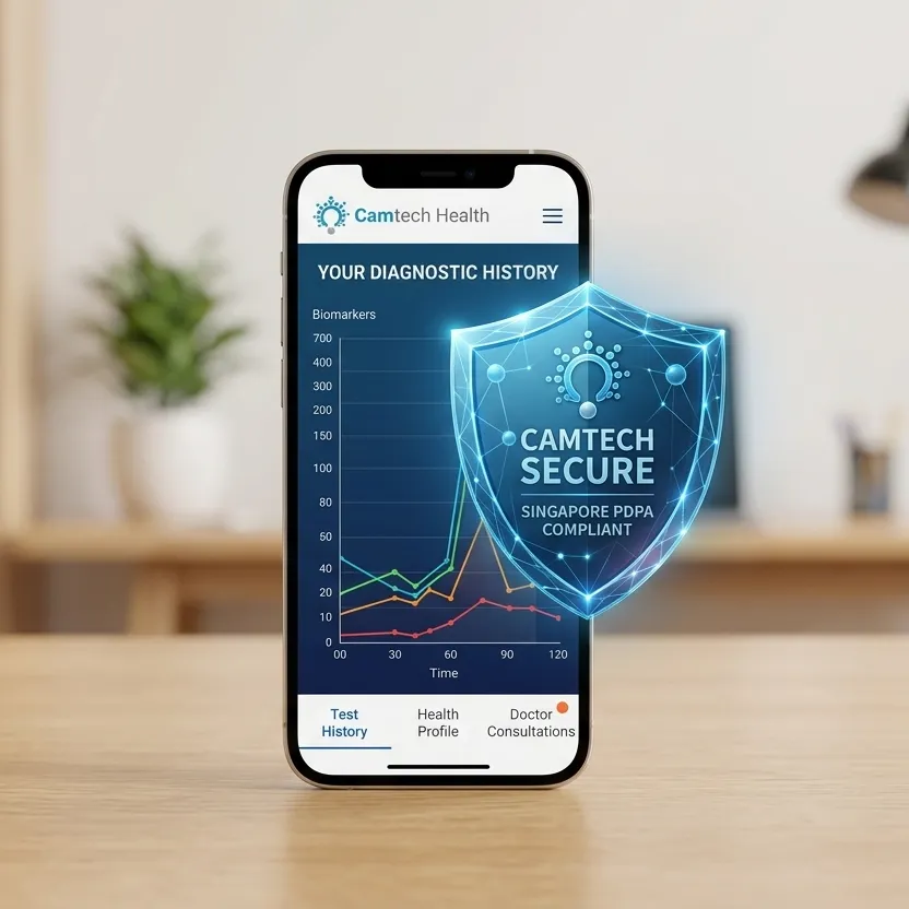 Digital health data protection icon representing PDPA compliance.