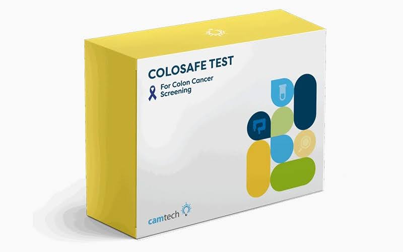 Camtech Colosafe Test kit for early colon cancer screening.