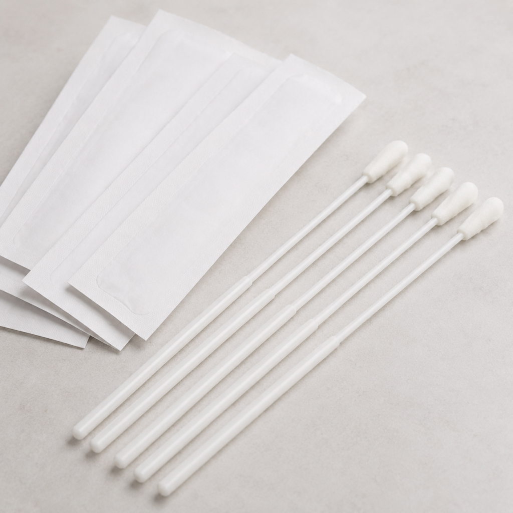 Sterile cheek swabs and sample envelopes for DNA collection.