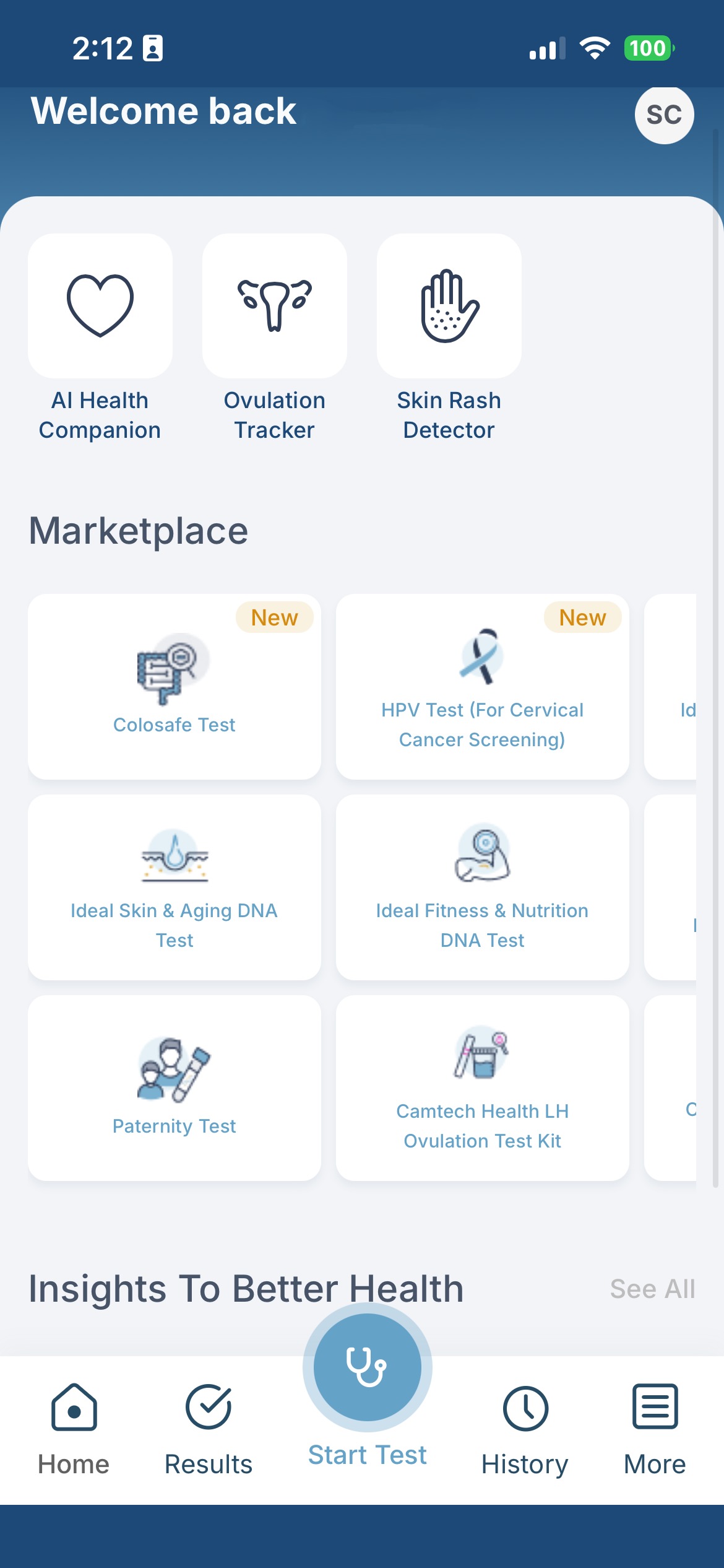 Camtech Health app preview