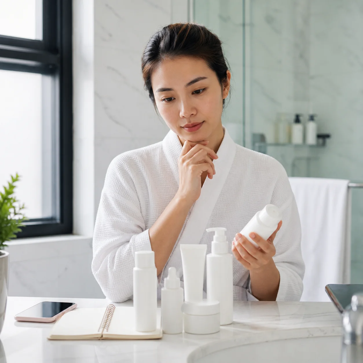 A pared-back, simple skincare routine with a few gentle products