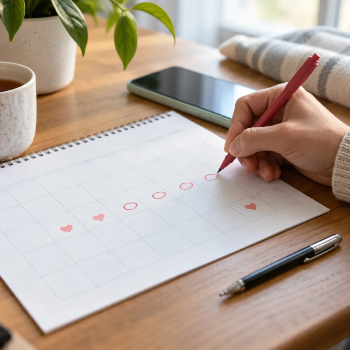 Doctor discussing irregular periods and cycle tracking results with a patient